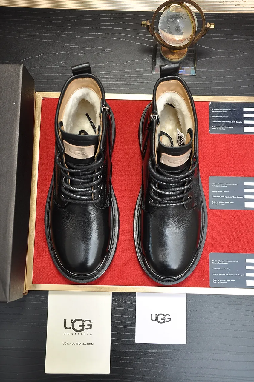 Men's shoes 💰640💶 [UGG] (full wool lining) top-end high-quality fur-in-one warm snow boots from Australia's warm luxury brand men's shoes, UGG-5877 official website synchronized, made of imported cowhide, carefully sewn...Imported rubber foam outsole (comfortable, soft, wear-resistant) The quality is really great...Exquisite workmanship, you can't put it down at first sight, available in sizes 39-44